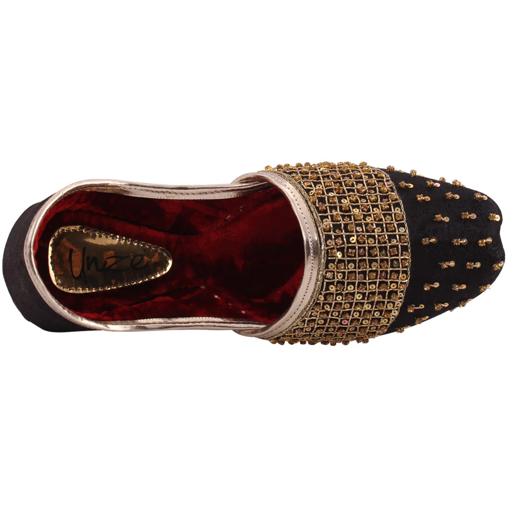 Men “FENTON” Traditional Punjabi Rhinestone Designed Leather Khussa - Image 4