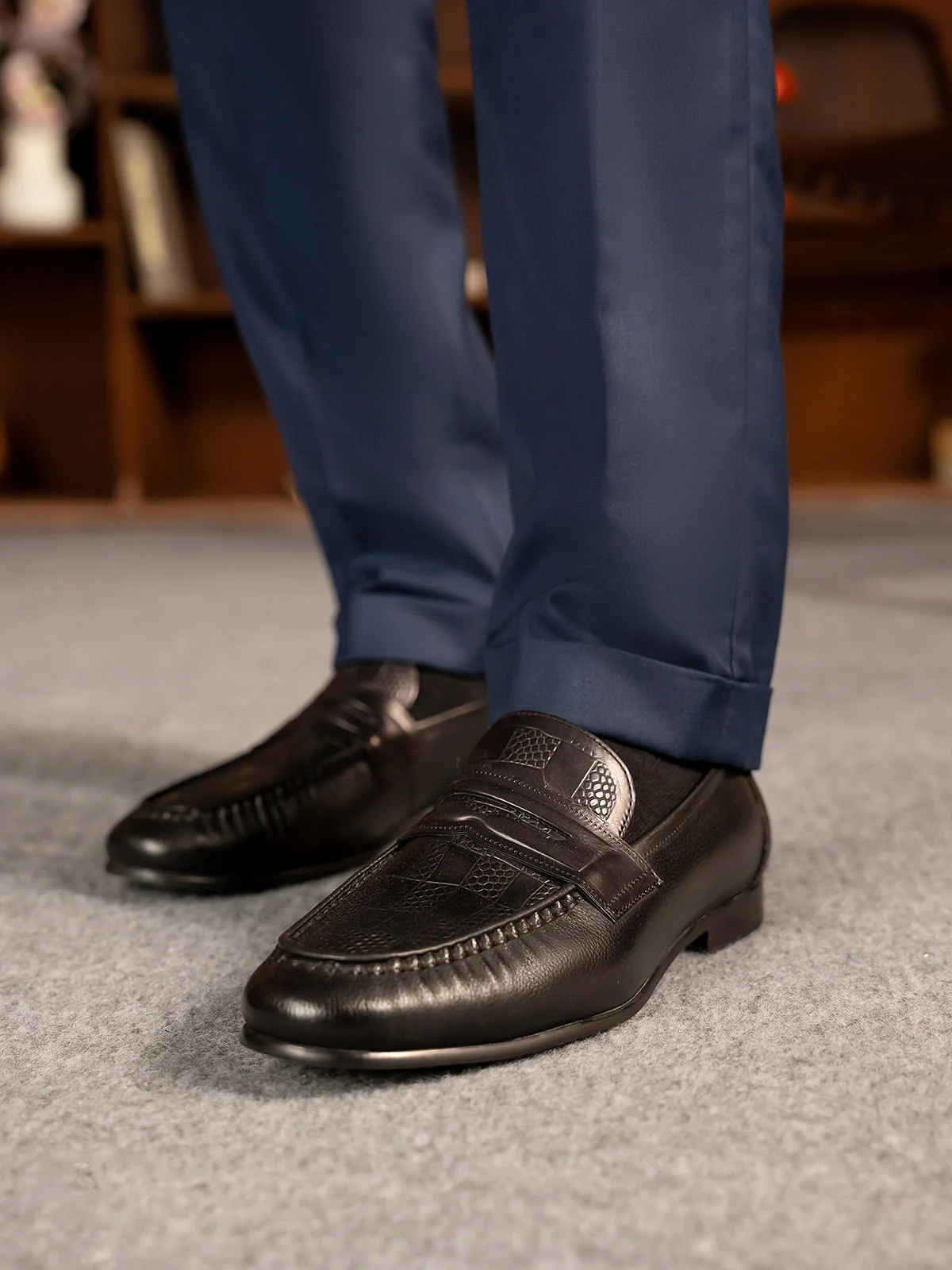 Men "GLINDA" Premium Leather Formal Slip On Shoes - Image 3