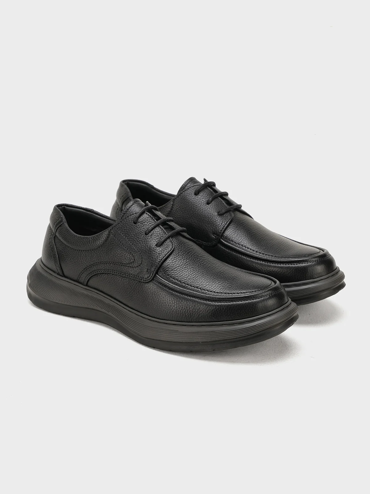 Men "HAGOP" Lace Up Leather Loafer Shoes - Image 2