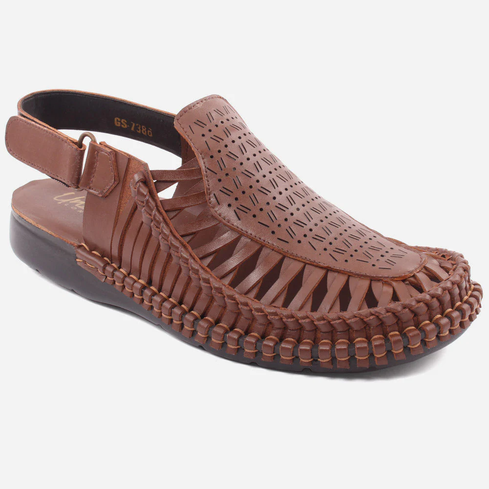 Men "HARDY" Leather Adjustable Sticky Straps Sandals