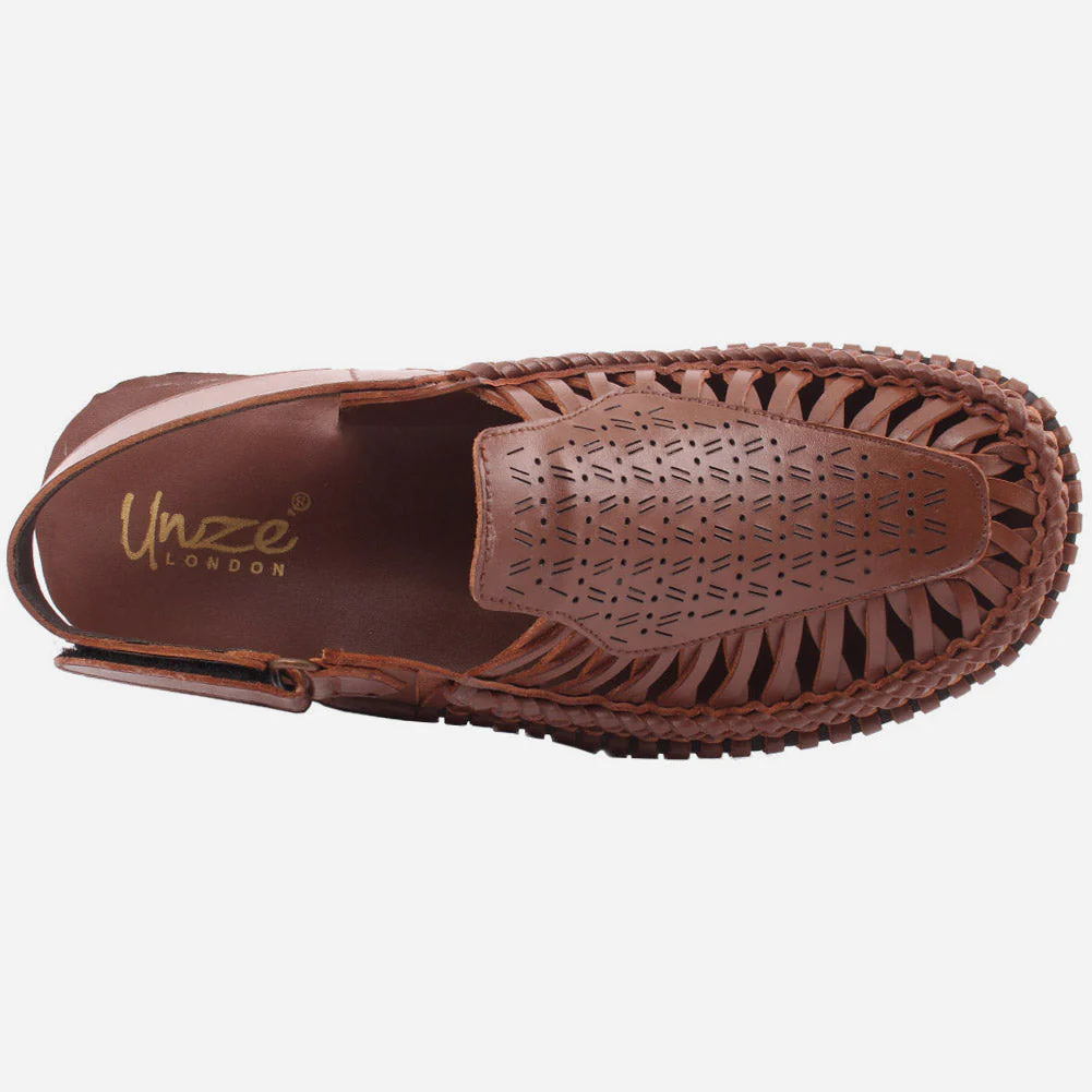 Men "HARDY" Leather Adjustable Sticky Straps Sandals - Image 4