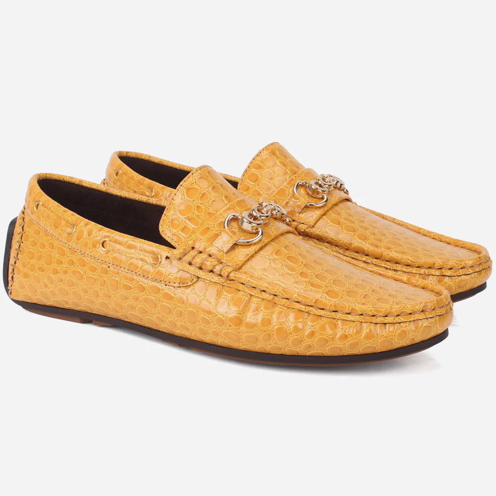 Men "HOLA" Textured Slip Ons Moccasin - Image 2