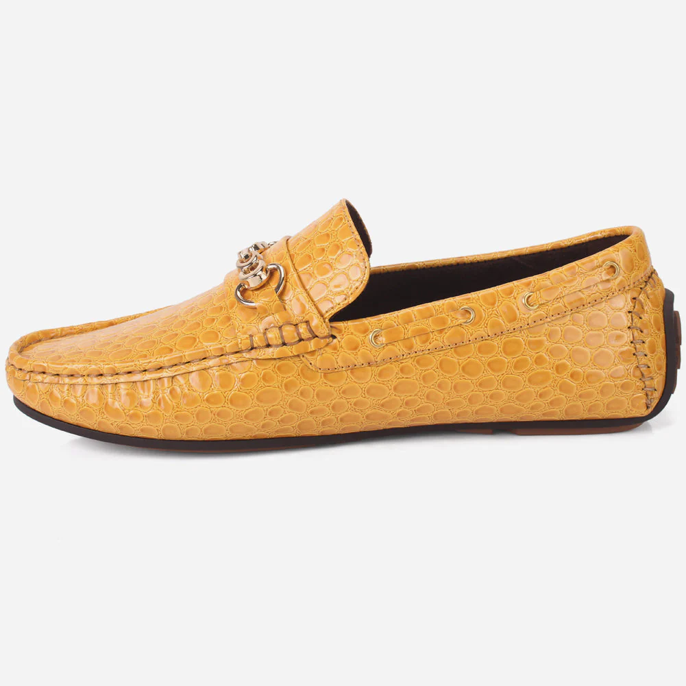 Men "HOLA" Textured Slip Ons Moccasin - Image 3