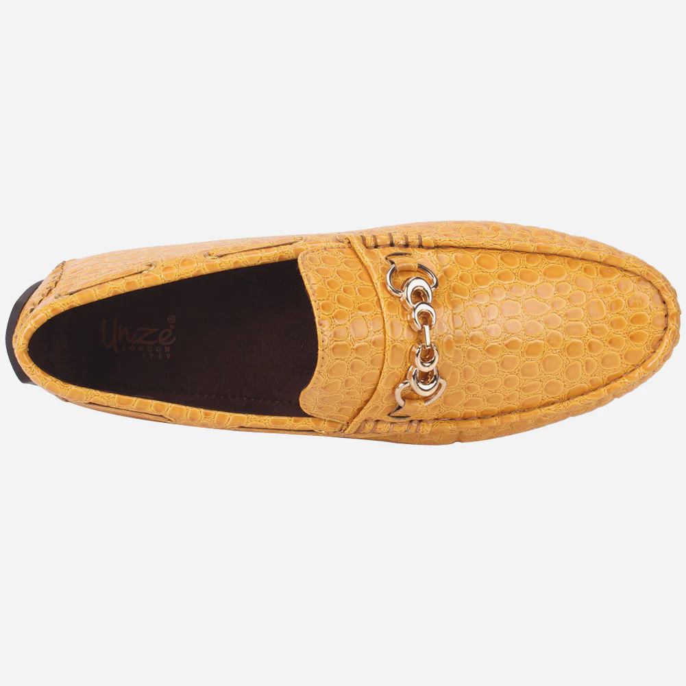 Men "HOLA" Textured Slip Ons Moccasin - Image 4