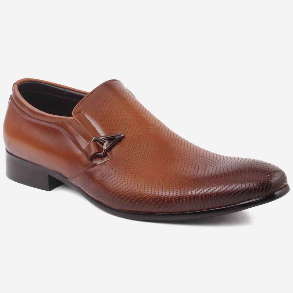 Men “JAC” Shaded Perforated textured Upper Buckle Formal Shoes