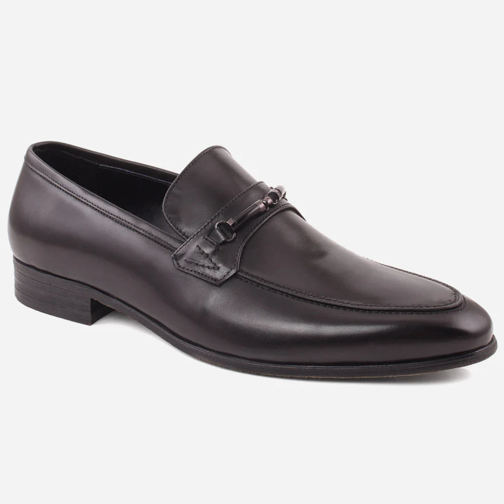 MEN āJANKINā Stitched Detail Metallic Buckle Shaded Formal Shoes