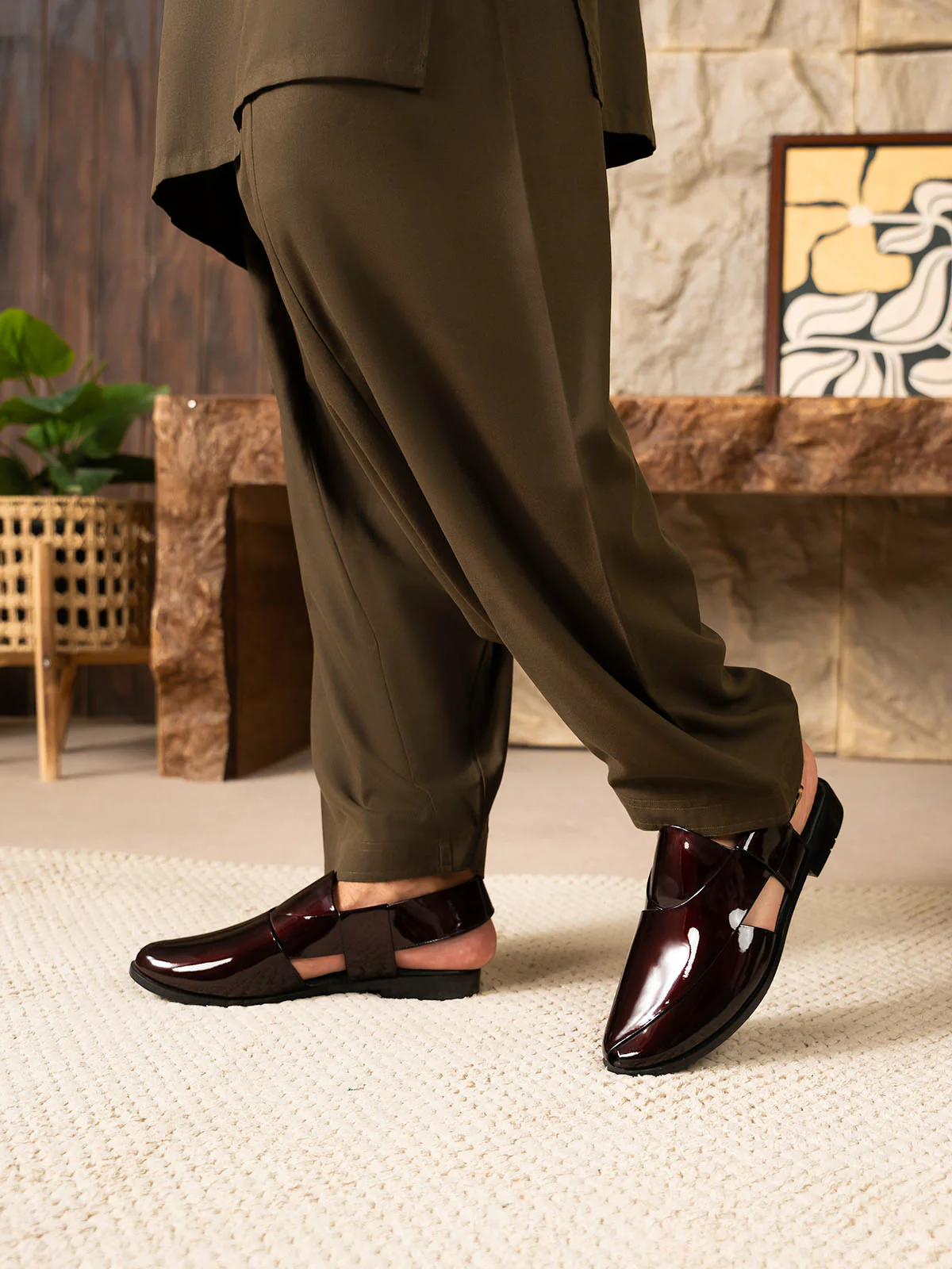 Men "KENDALL" Comfort Peshawari Leather Sandals - Image 10