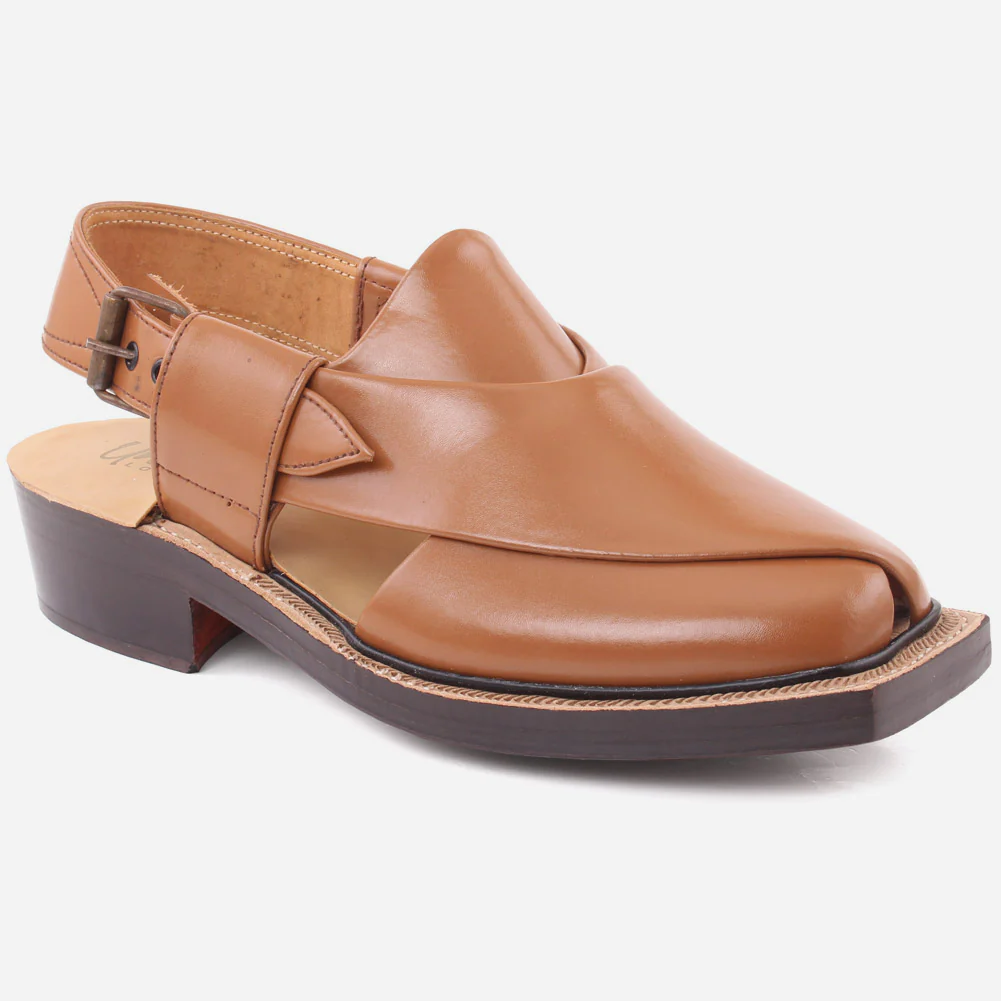 Men "MARIO" Leather Ankle Buckle Strap Sandals