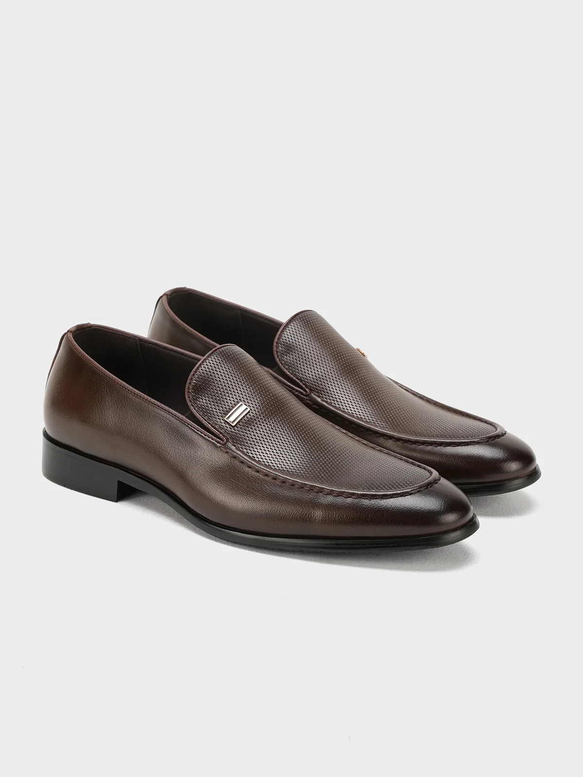 Men "MELORA" Textured Leather Formal Shoes - Image 4