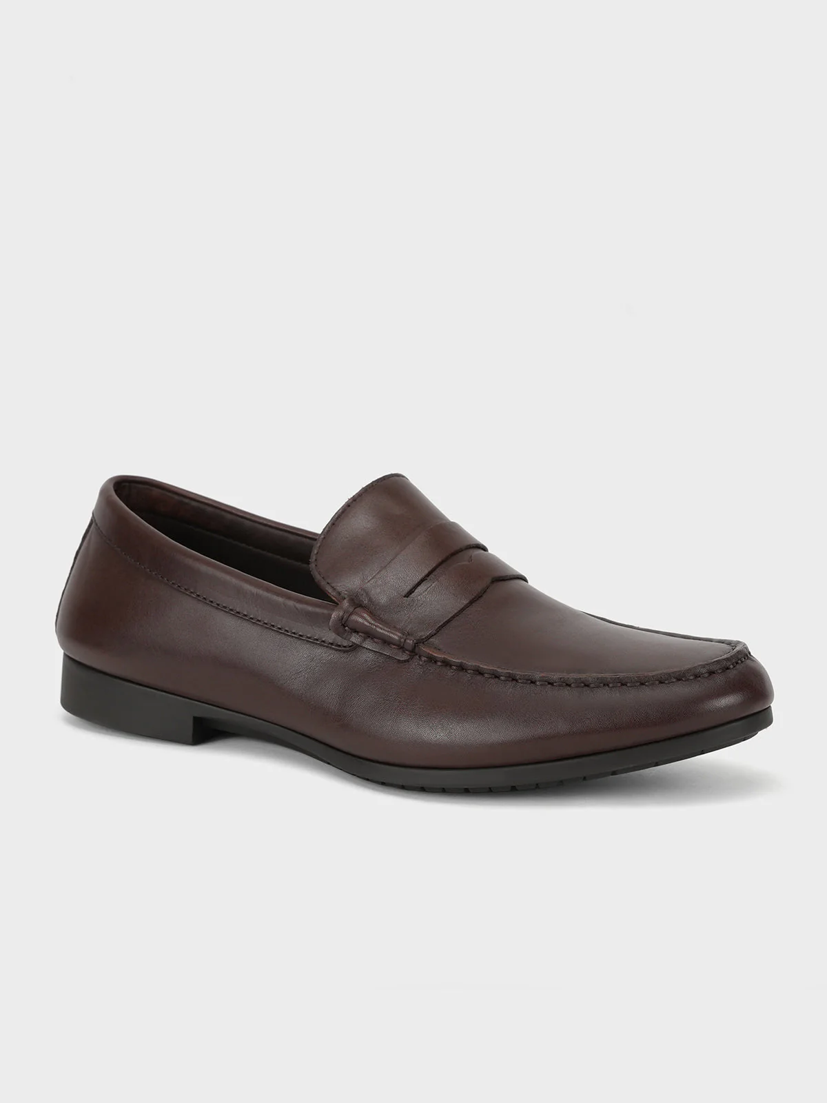 Men "NON" Woven Textured Slip On Casual Leather Moccasin Shoes