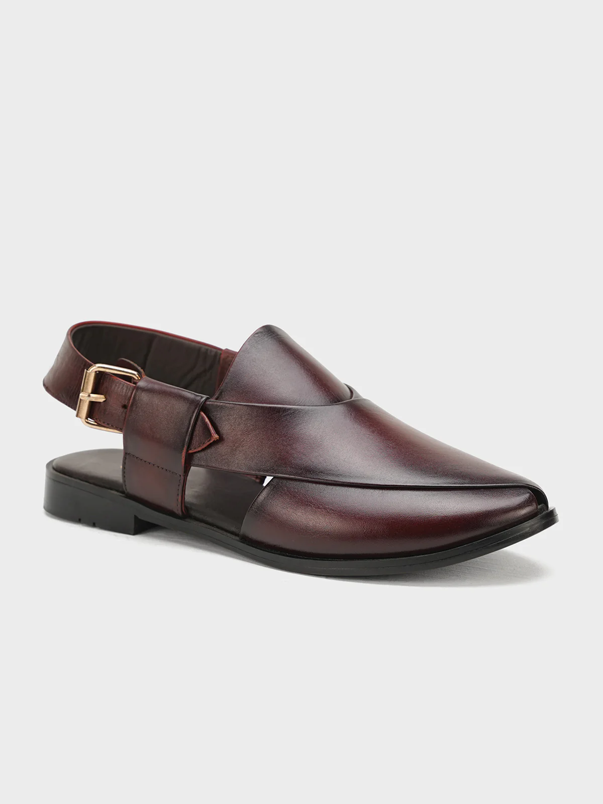 Men "PAYTON" Cross Strap Peshawari Leather Sandals - Image 2