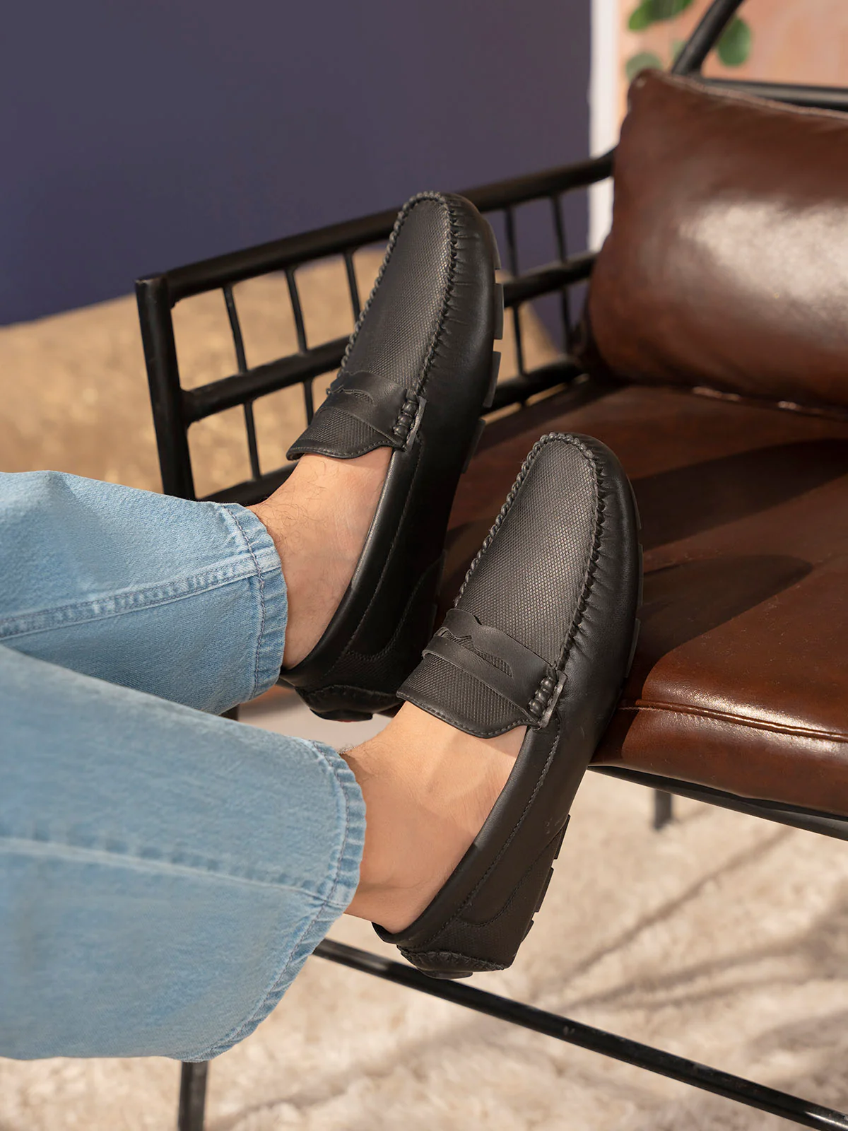 Men "PRADA" Soft Flexible Moccasins