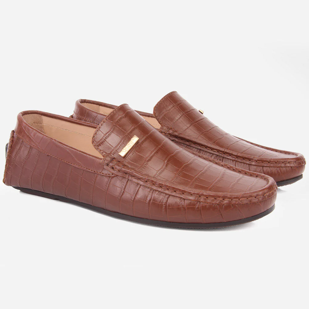 MEN "ROMAN" SLIP ON LEATHER MOCCASINS - Image 2