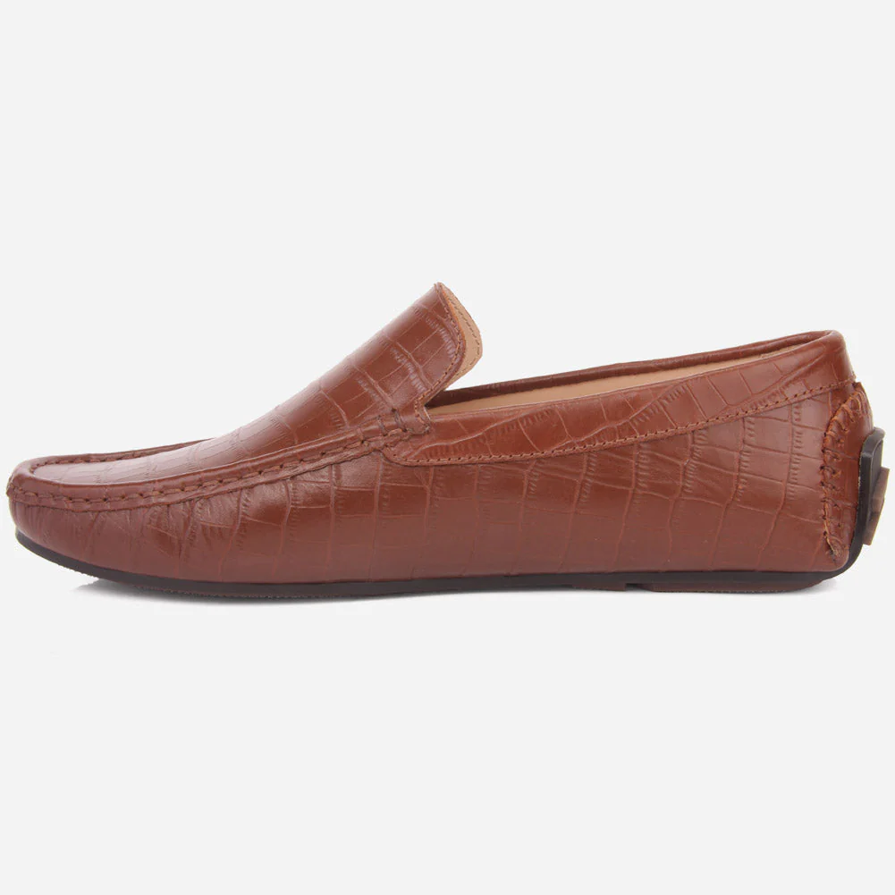 MEN "ROMAN" SLIP ON LEATHER MOCCASINS - Image 3