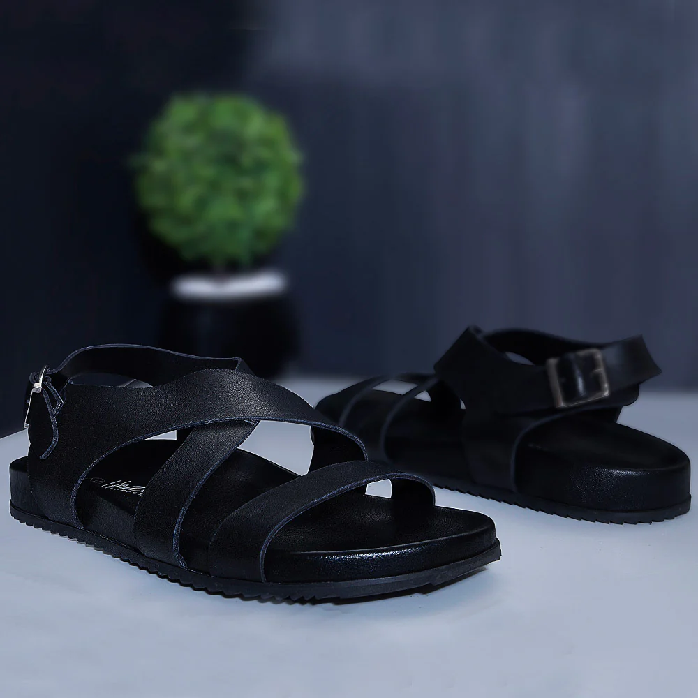 Men’s ‘Manri’ Leather Flat Open Toe Summer Sandals - Image 6