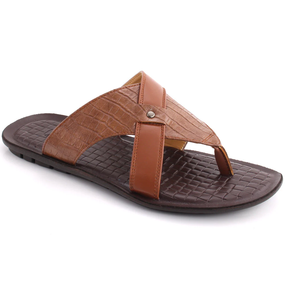 Men “TRENTON” Textured Side Cut Out Slip On Slippers