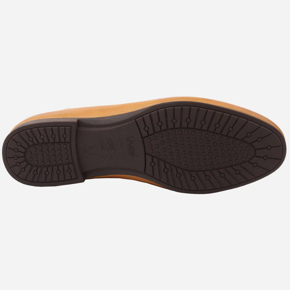Men "VICENTE" Casual Perforated Slip On Metallic Buckle Leather Moccasins - Image 5