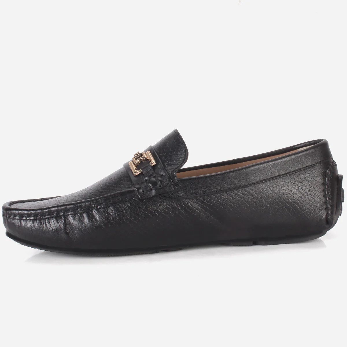 Men's "ALPHA" Textured Leather Moccasins Shoes - Image 3