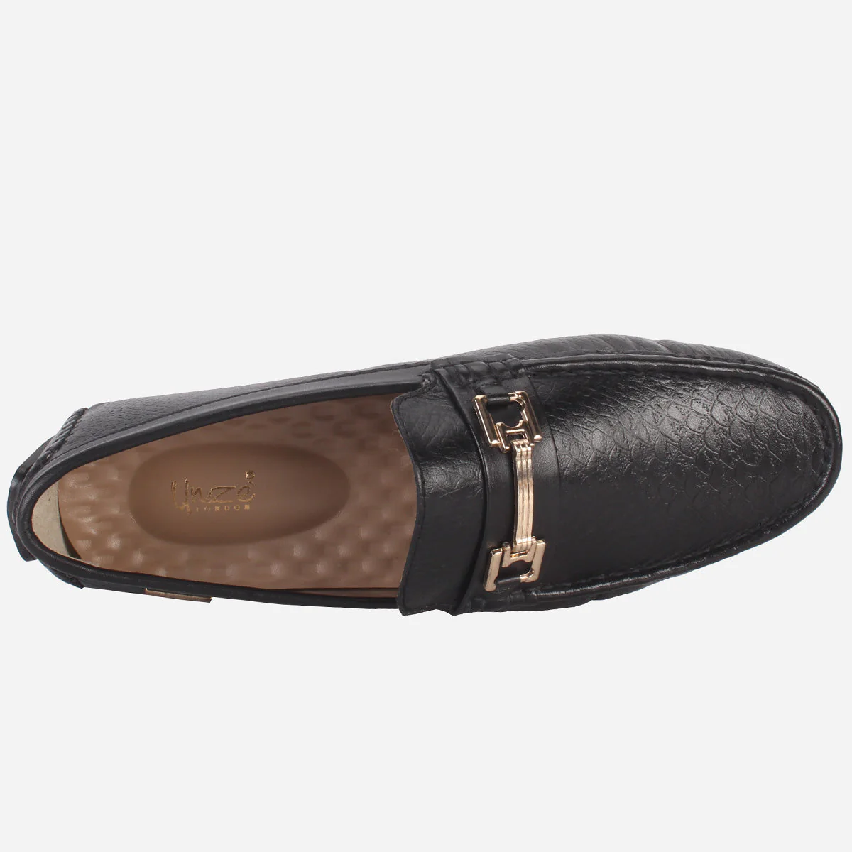Men's "ALPHA" Textured Leather Moccasins Shoes - Image 4