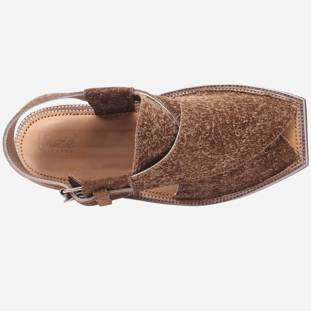 Mens "ATIQ" Leather Flat Peshawari Sandals - Image 4