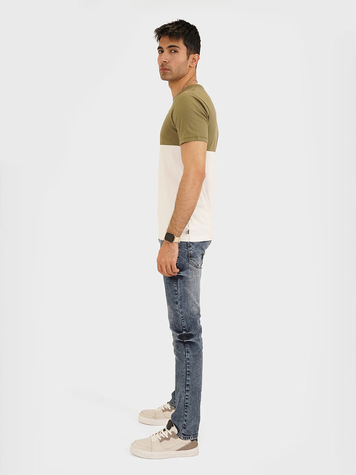 "CYPRIEN" Two Tone Slim Fit T-Shirt - Image 2