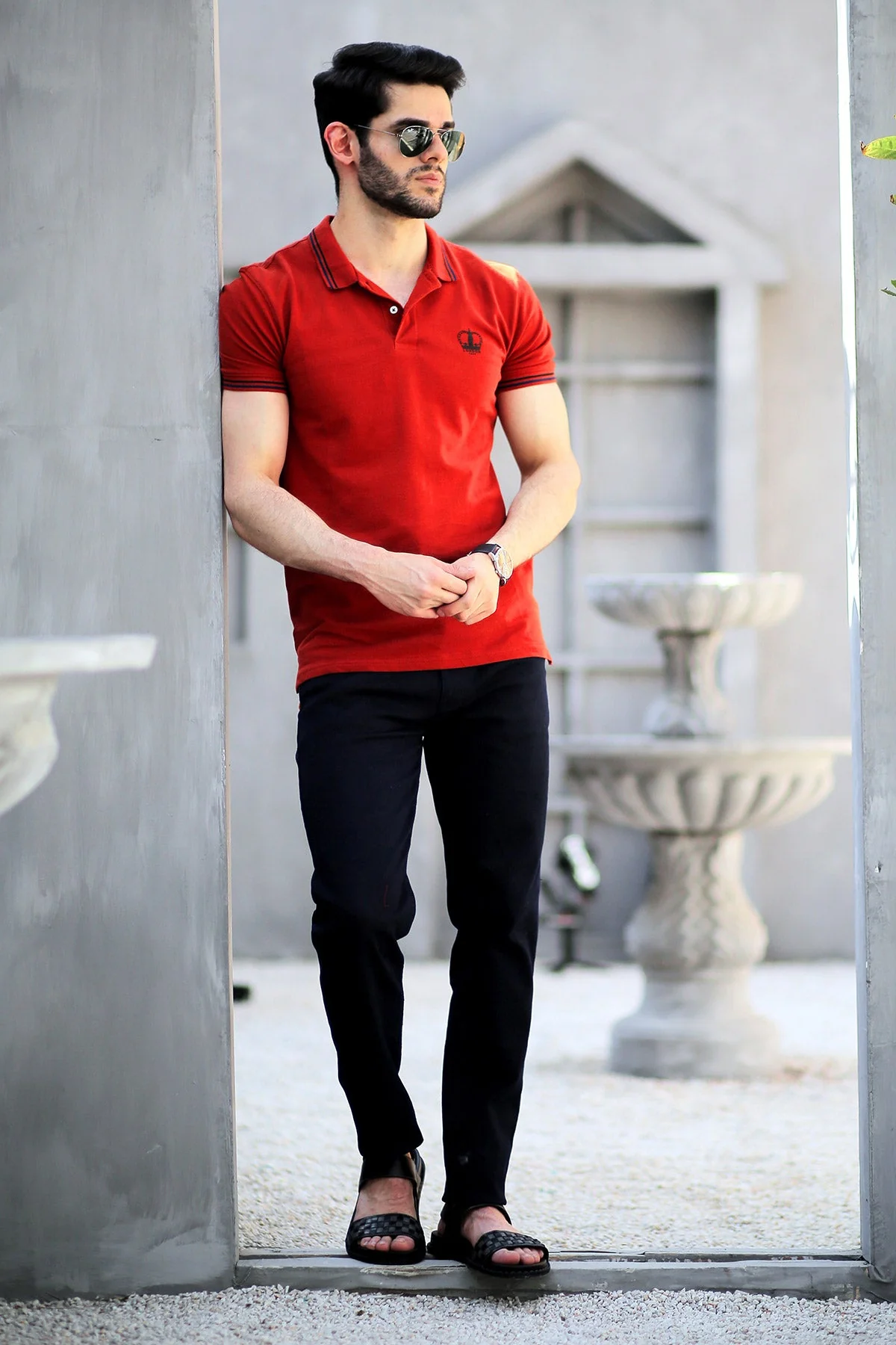 Mens "DELMONT" Basic Cotton Polo T-Shirt - Image 4