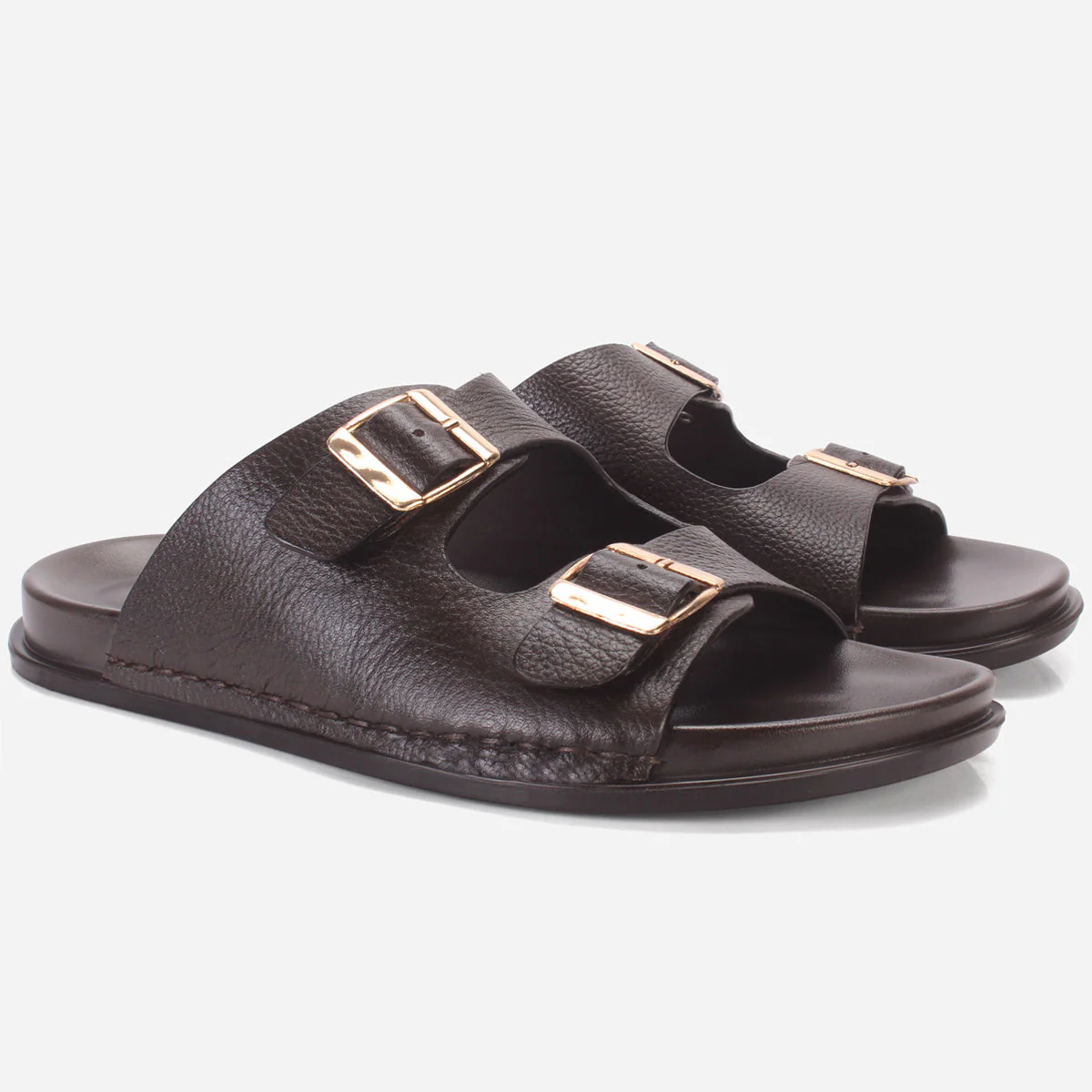 Mens "DUTCH" Leather Slide In Summer Slippers - Image 2