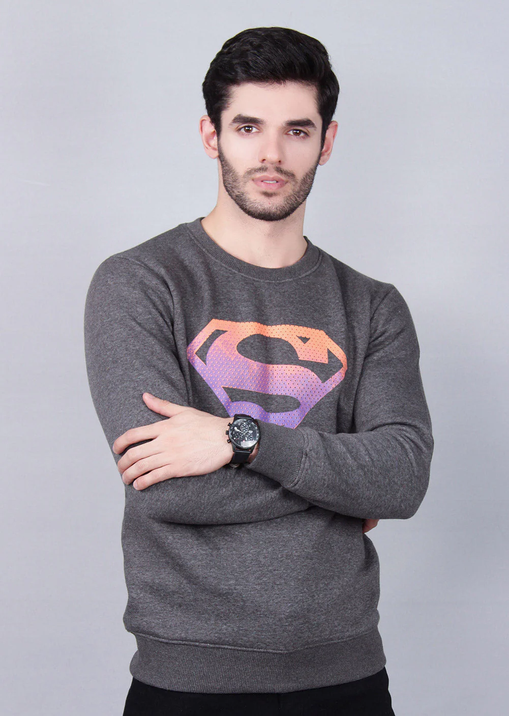 "FLYNN" Superman Classic Logo Adult Sweatshirt - Image 2