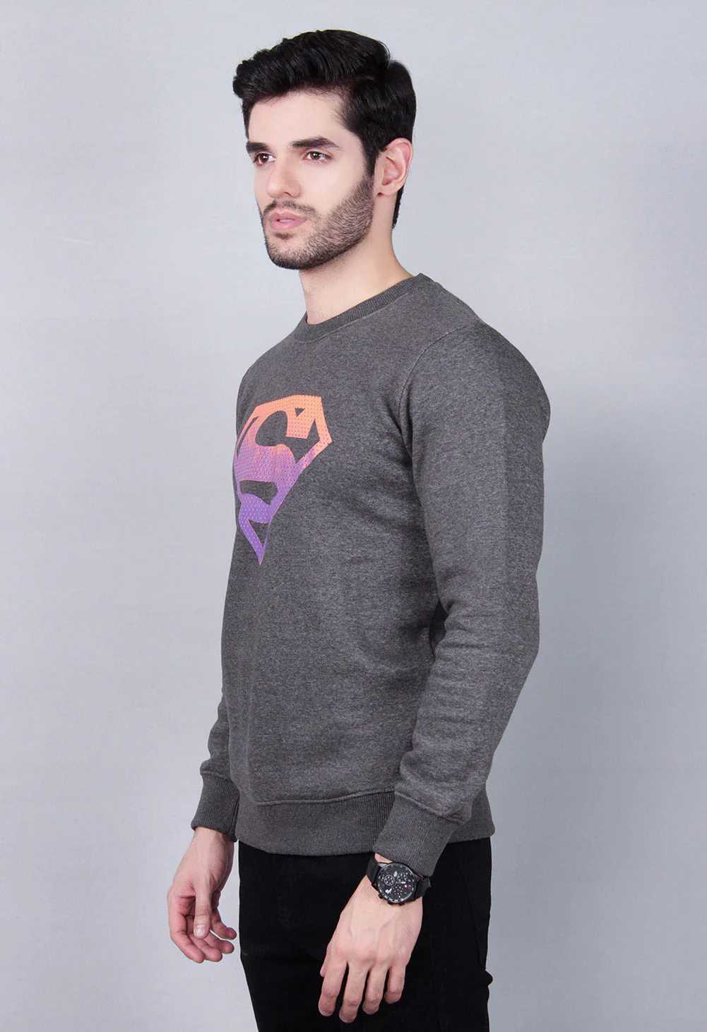 "FLYNN" Superman Classic Logo Adult Sweatshirt - Image 3
