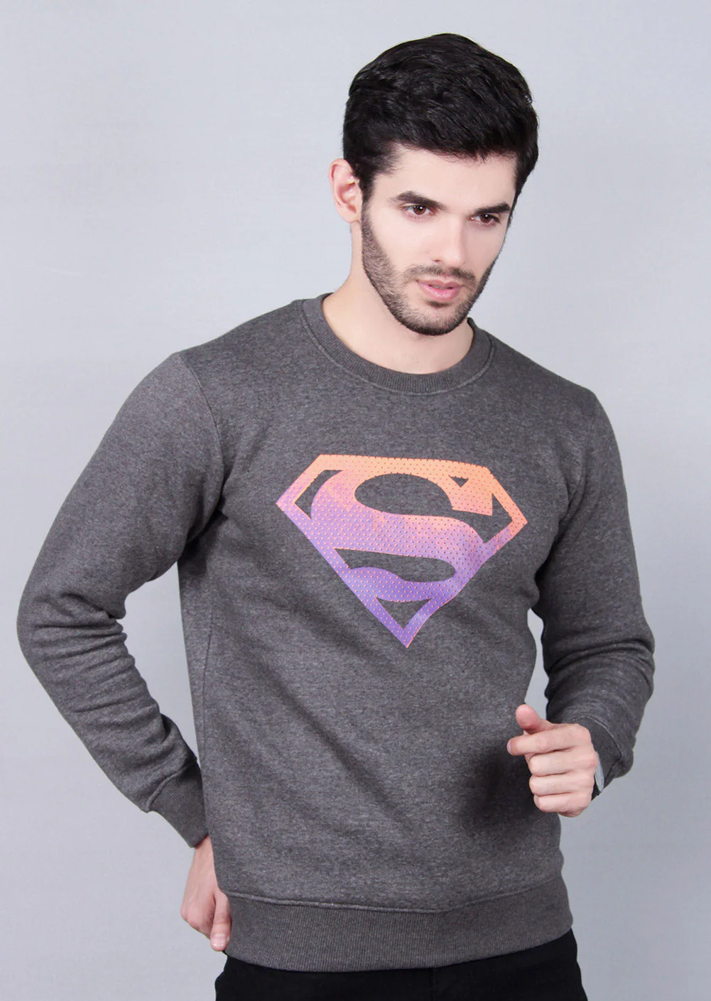 "FLYNN" Superman Classic Logo Adult Sweatshirt - Image 4