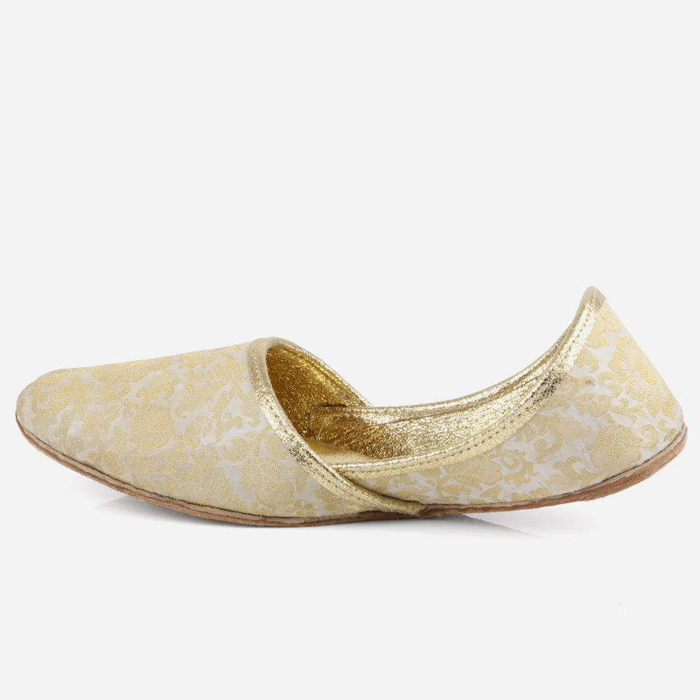 Mens Gents Jamawar Luxury Fabric Groom Leather Shoes Wedding Traditional Indian Khussa Mojaris Pumps Size - Image 3