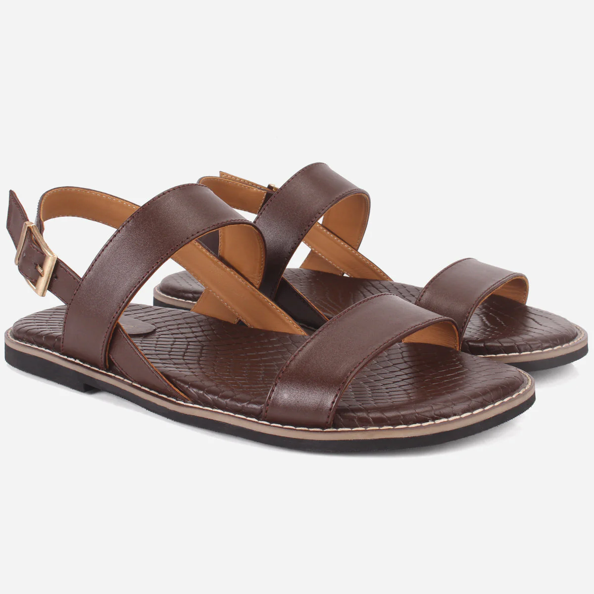 Mens "GREEZ" Leather Buckle Summer Sandals - Image 2