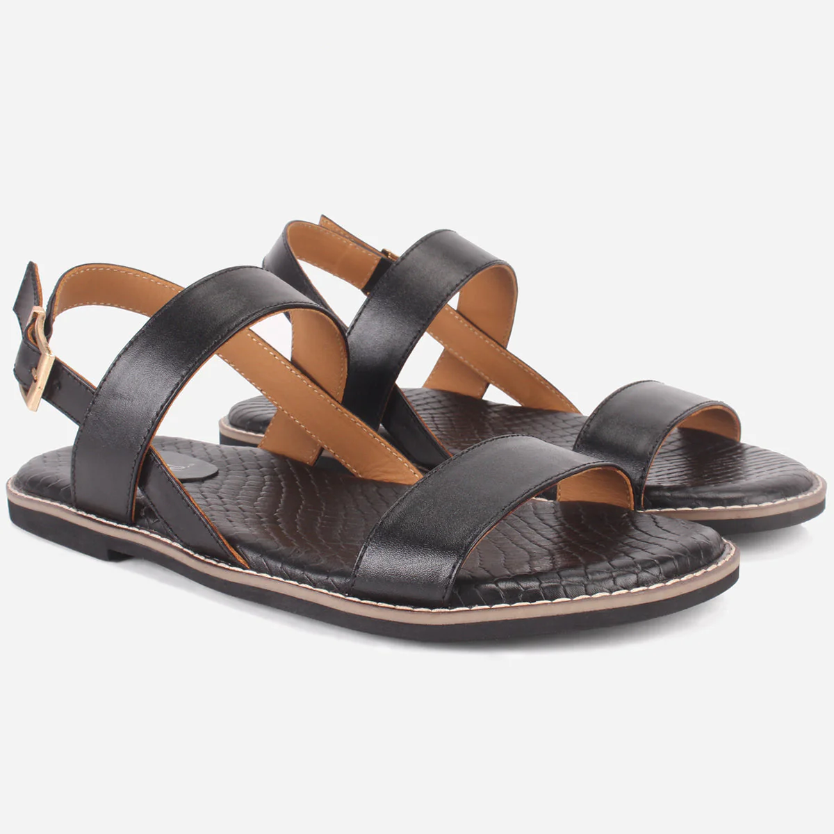 Mens "GREEZ" Leather Buckle Summer Sandals - Image 2
