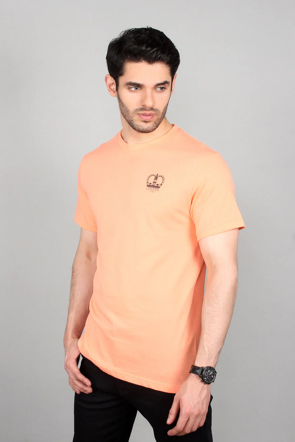 "GUAZ" Crew Neck Slim Fit T-Shirt - Image 2