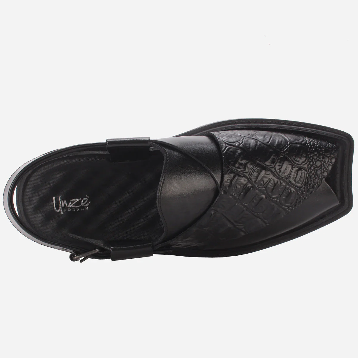 Mens "KAIDEN" Textured Leather Peshawari Sandals - Image 4