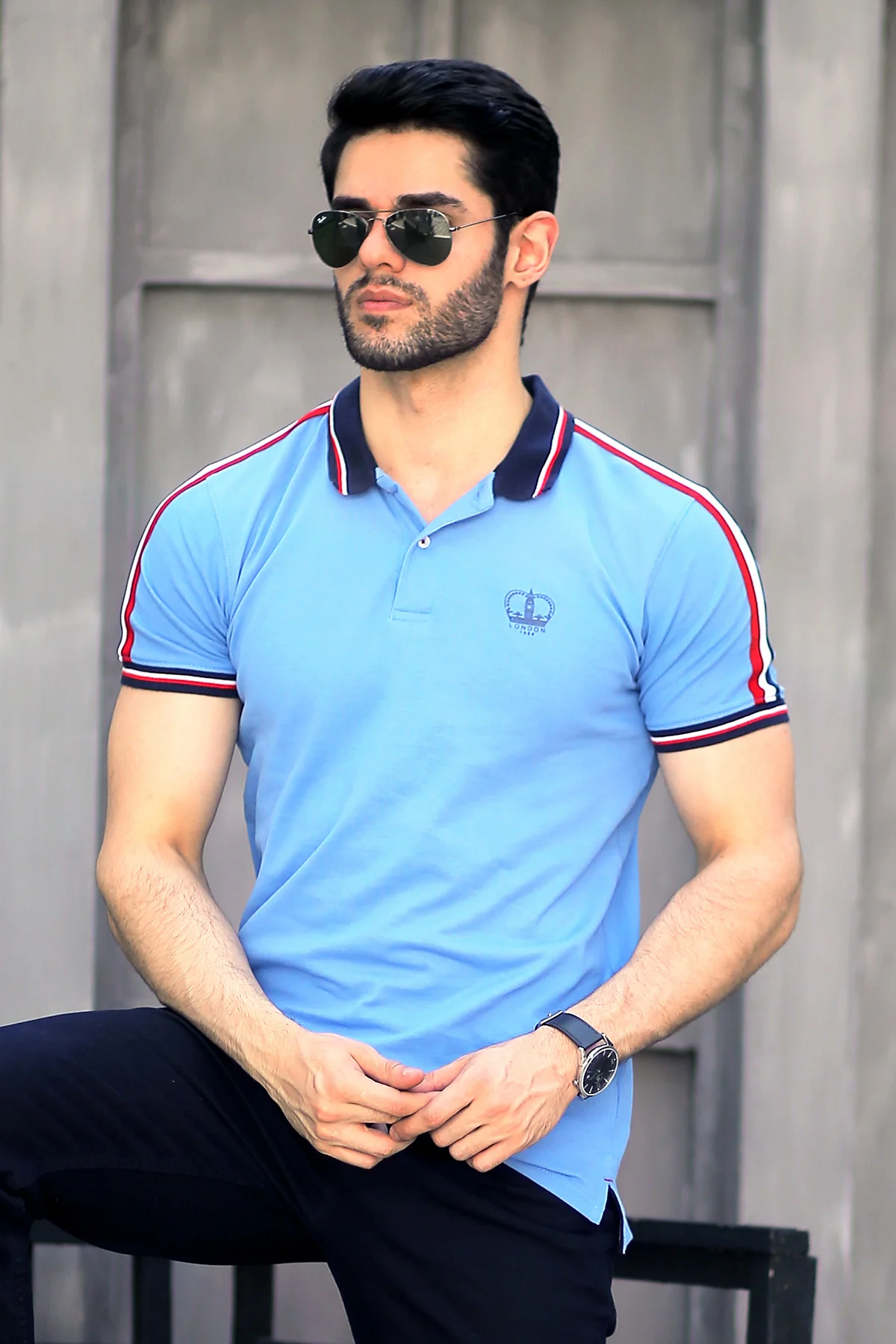 Mens "KLEIN" Trendy Cotton Polo T-Shirt - Image 3