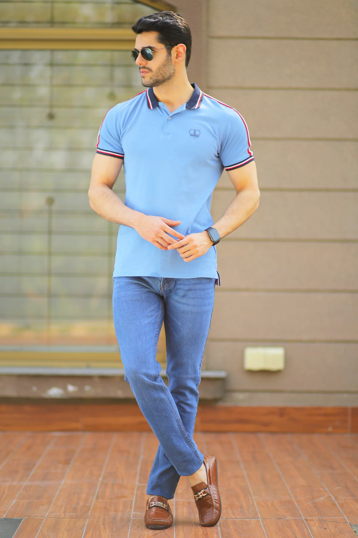 Mens "KLEIN" Trendy Cotton Polo T-Shirt - Image 4