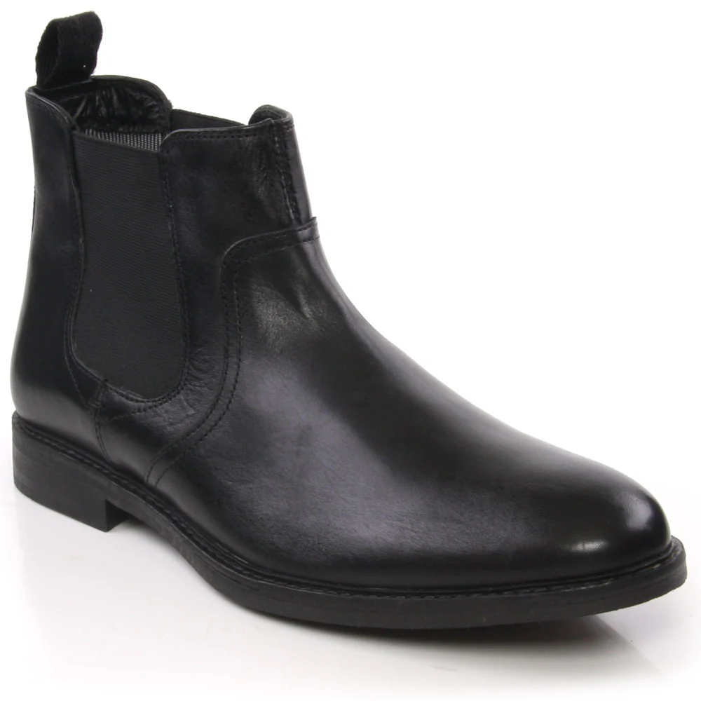 Mens Leather Pull On Chelsea Boots