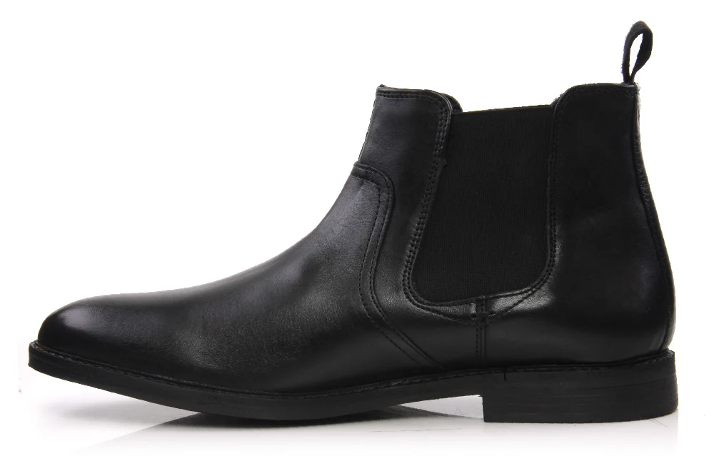 Mens Leather Pull On Chelsea Boots - Image 3