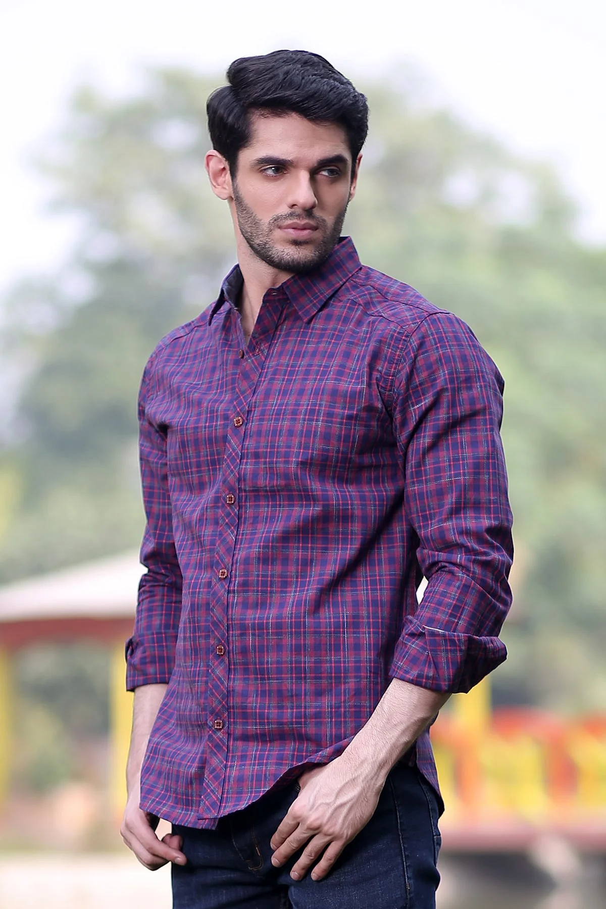 Men's “MATEO" Cotton Full Sleeves Checked Shirt - Image 4