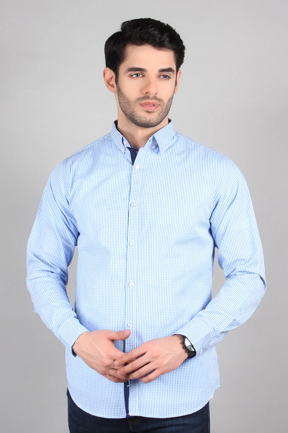 Men's "NAWAB" Checkered Casual Cotton Shirt