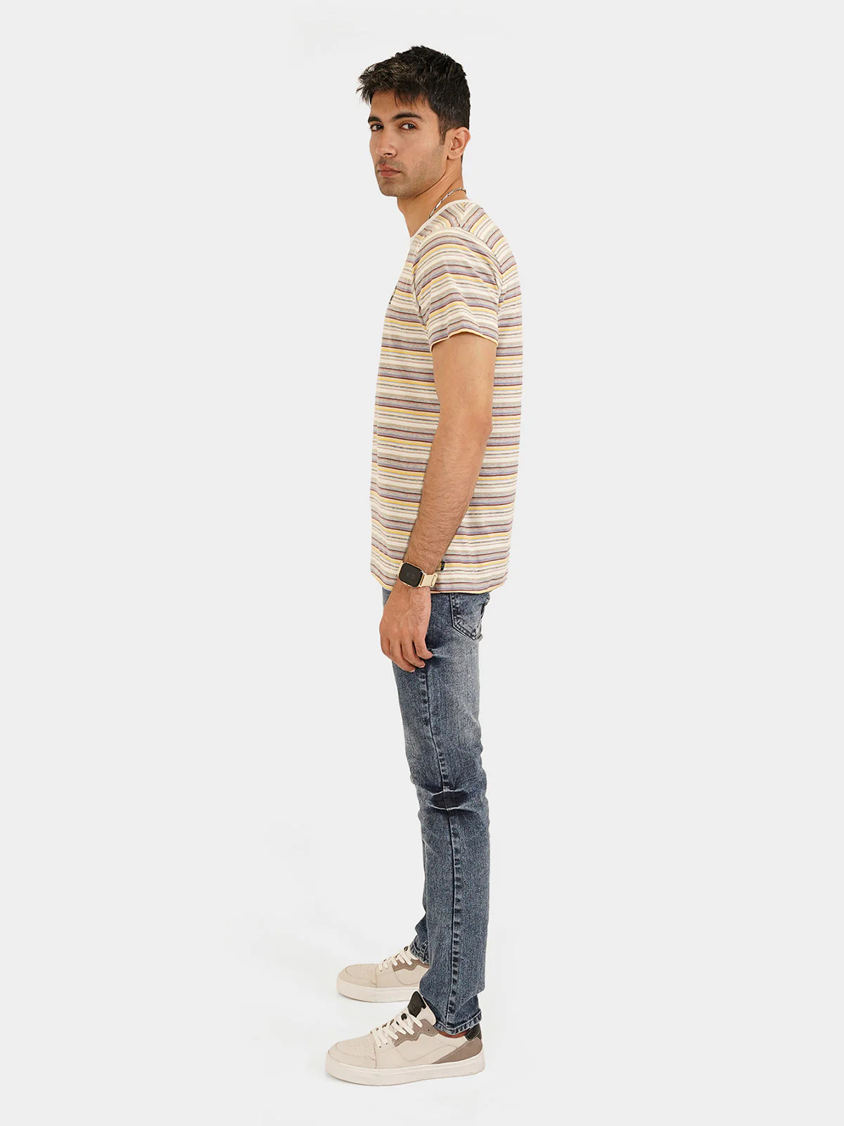 "NEVIO" Crew Neck Slim Fit T-Shirt - Image 2