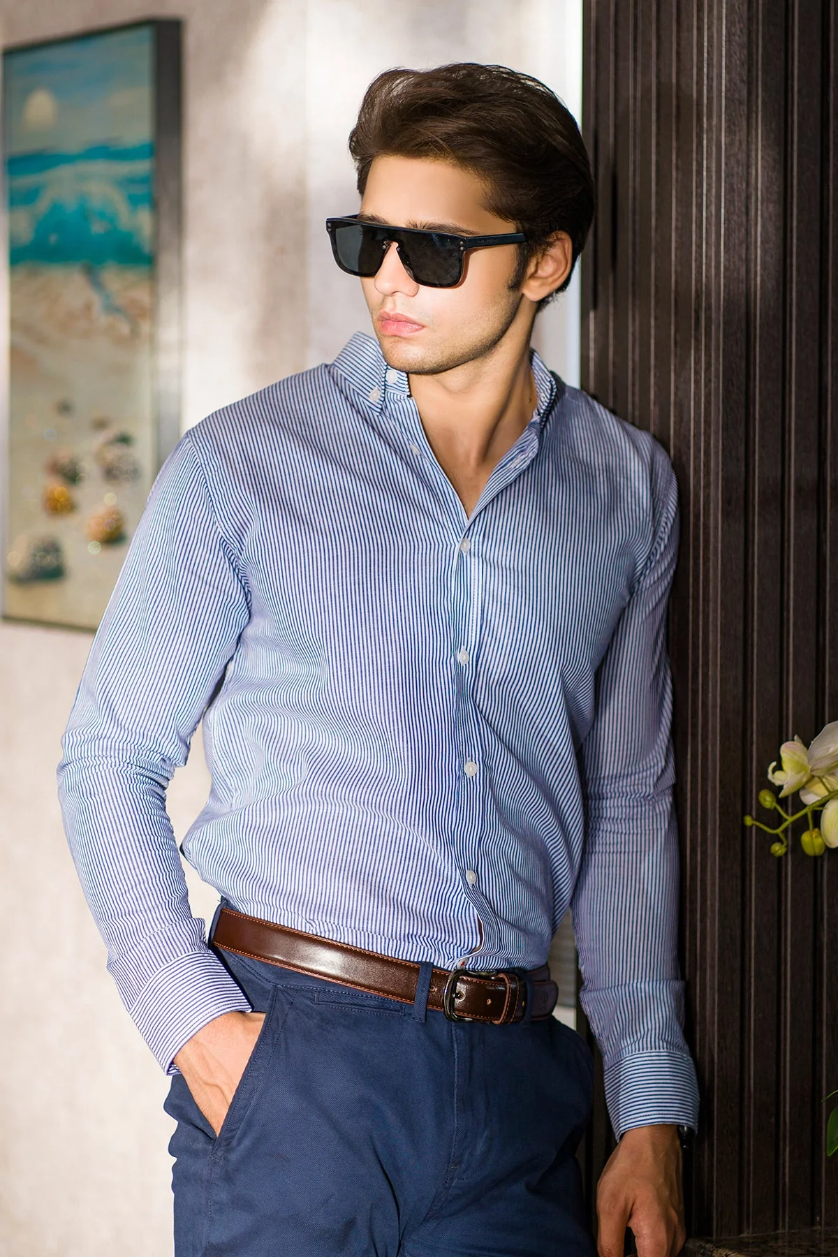 "ODION" Casual Strappy Cotton Casual Shirt - Image 3