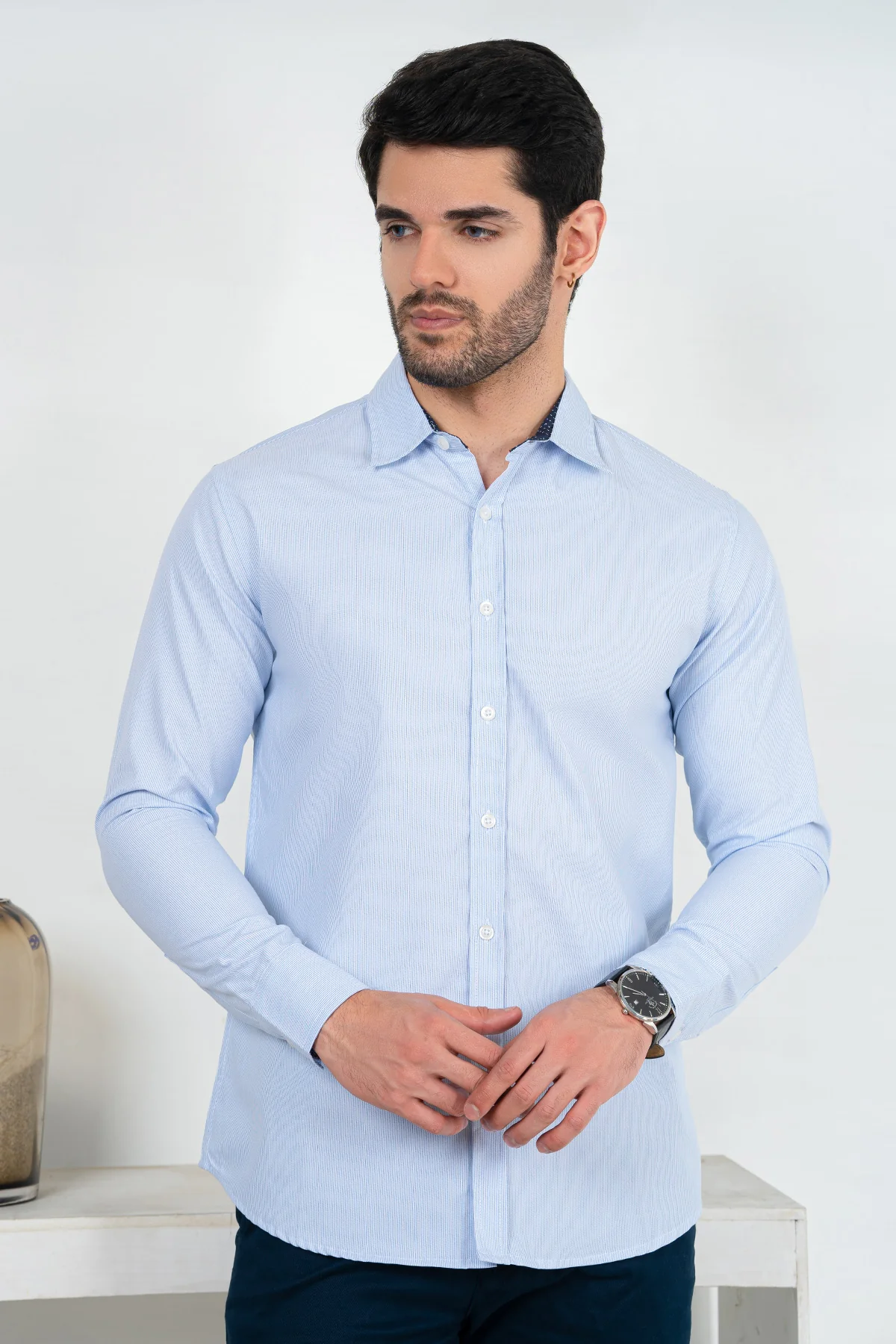 Men's "REECE" Cotton Full Sleeves Checked Designer Shirt