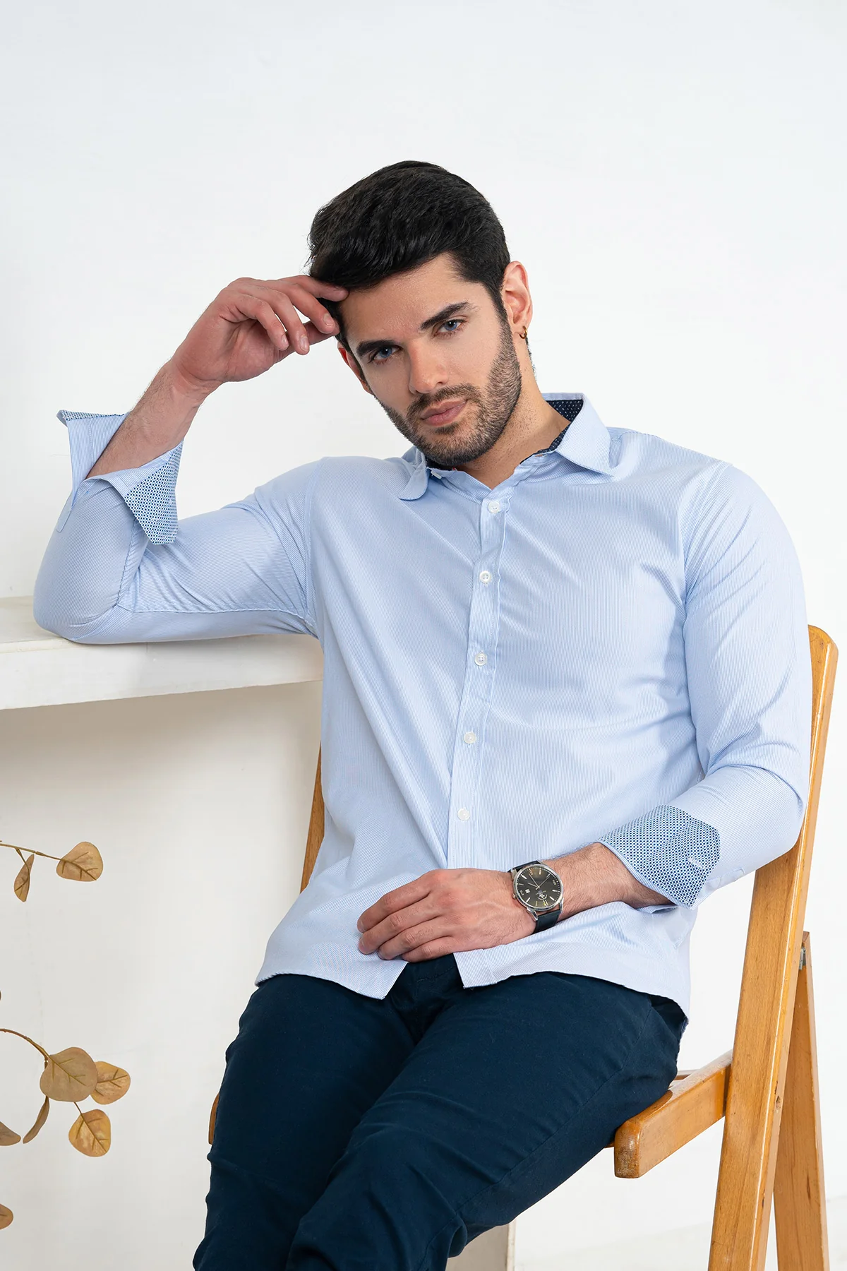Men's "REECE" Cotton Full Sleeves Checked Designer Shirt - Image 5