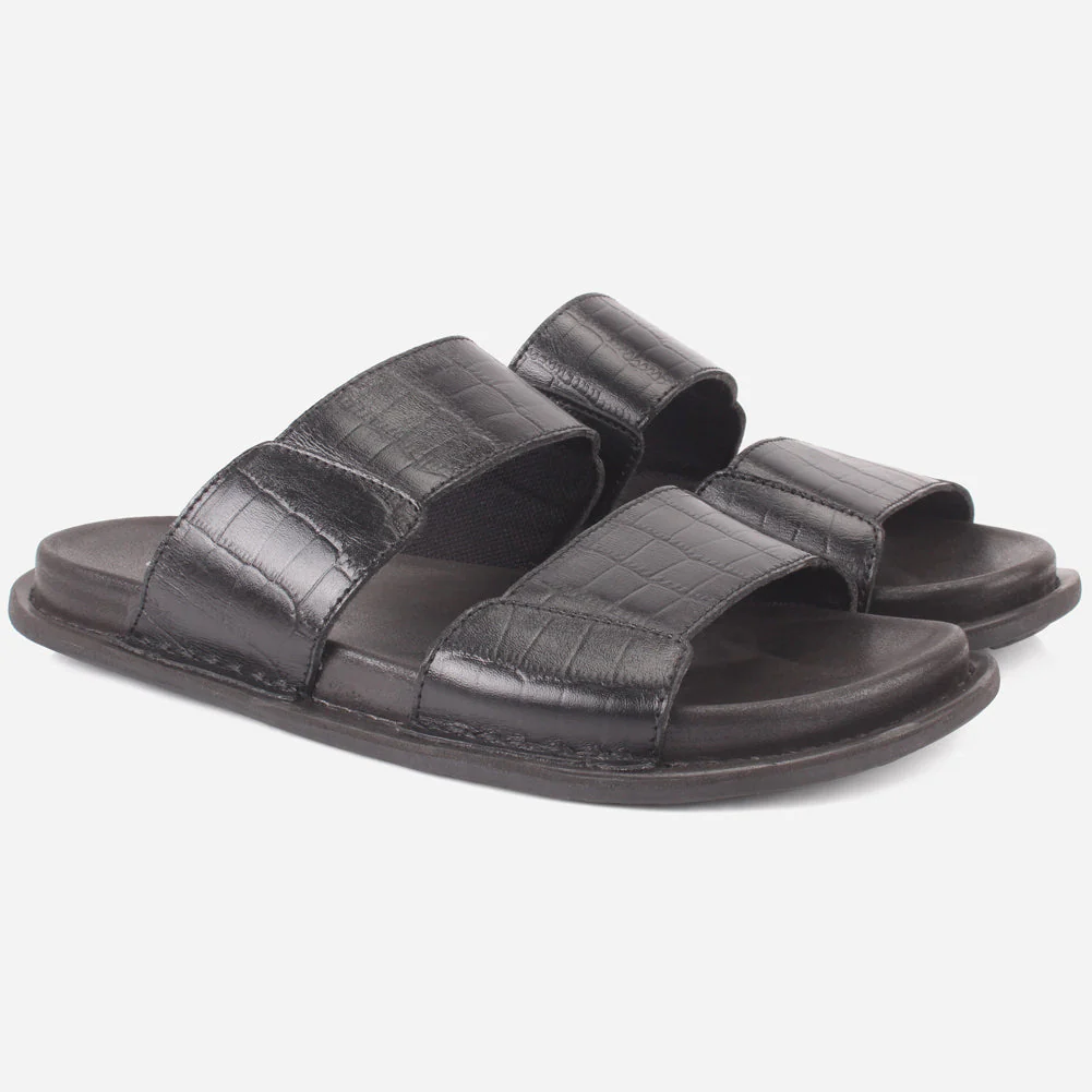 Mens "ROJER" Leather Summer Slippers - Image 2