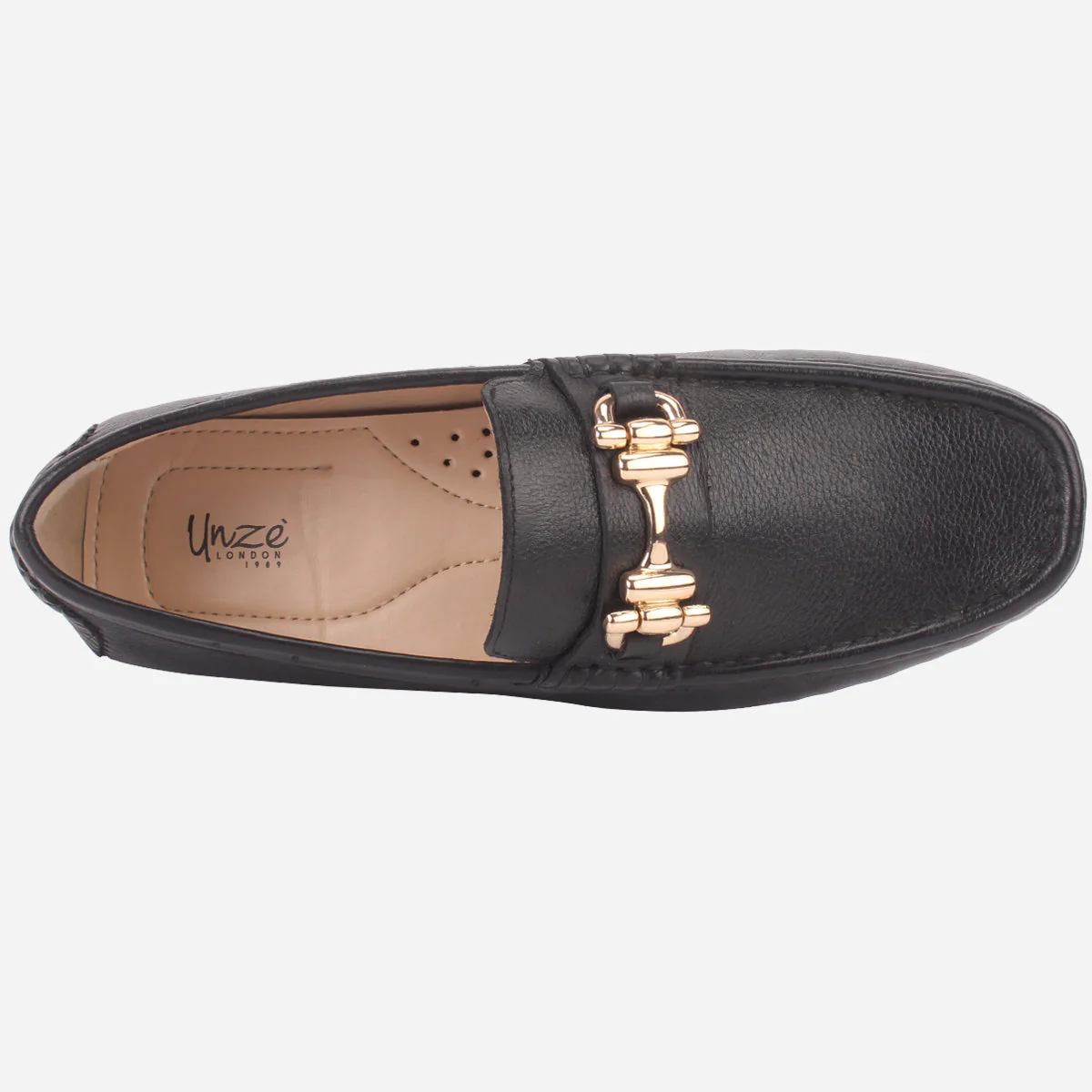Mens "SHABZ" Leather Slip-on Moccasins - Image 4