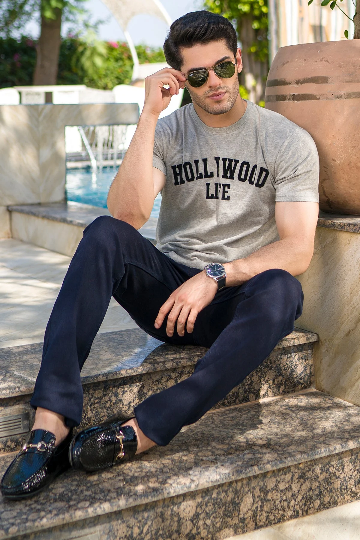 "SOROUSH" Classic Crew Neck Summer T-Shirt - Image 3