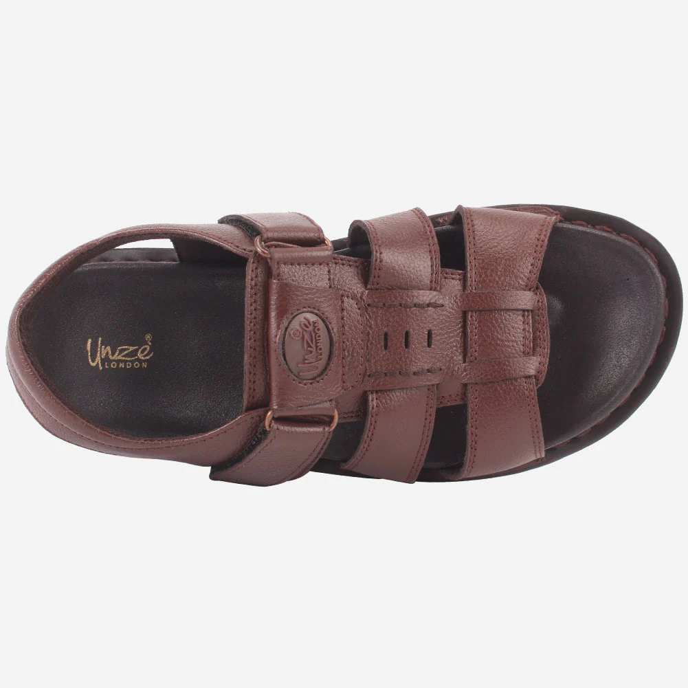 Men's "TEVIA" Leather Comfy Flats Summer Sandals - Image 4