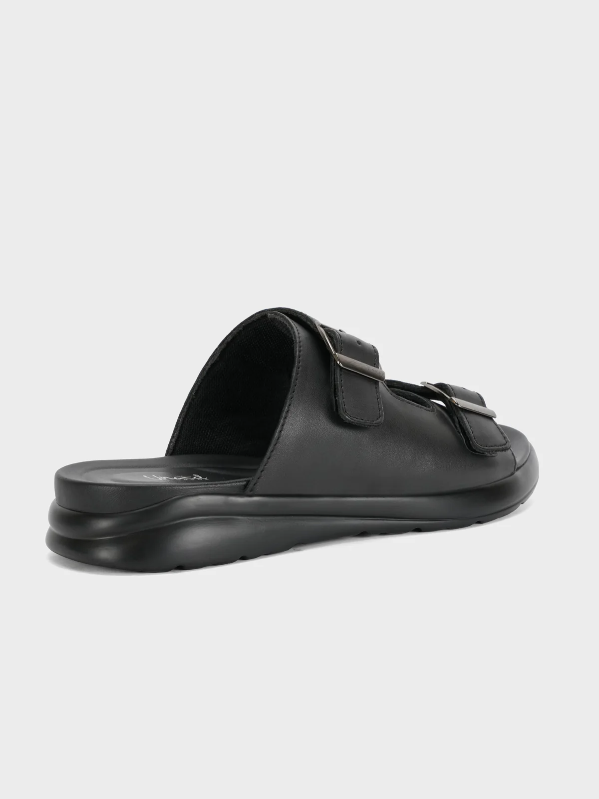 Mens "TRAIZ" Buckled Open Toe Leather Slippers - Image 3